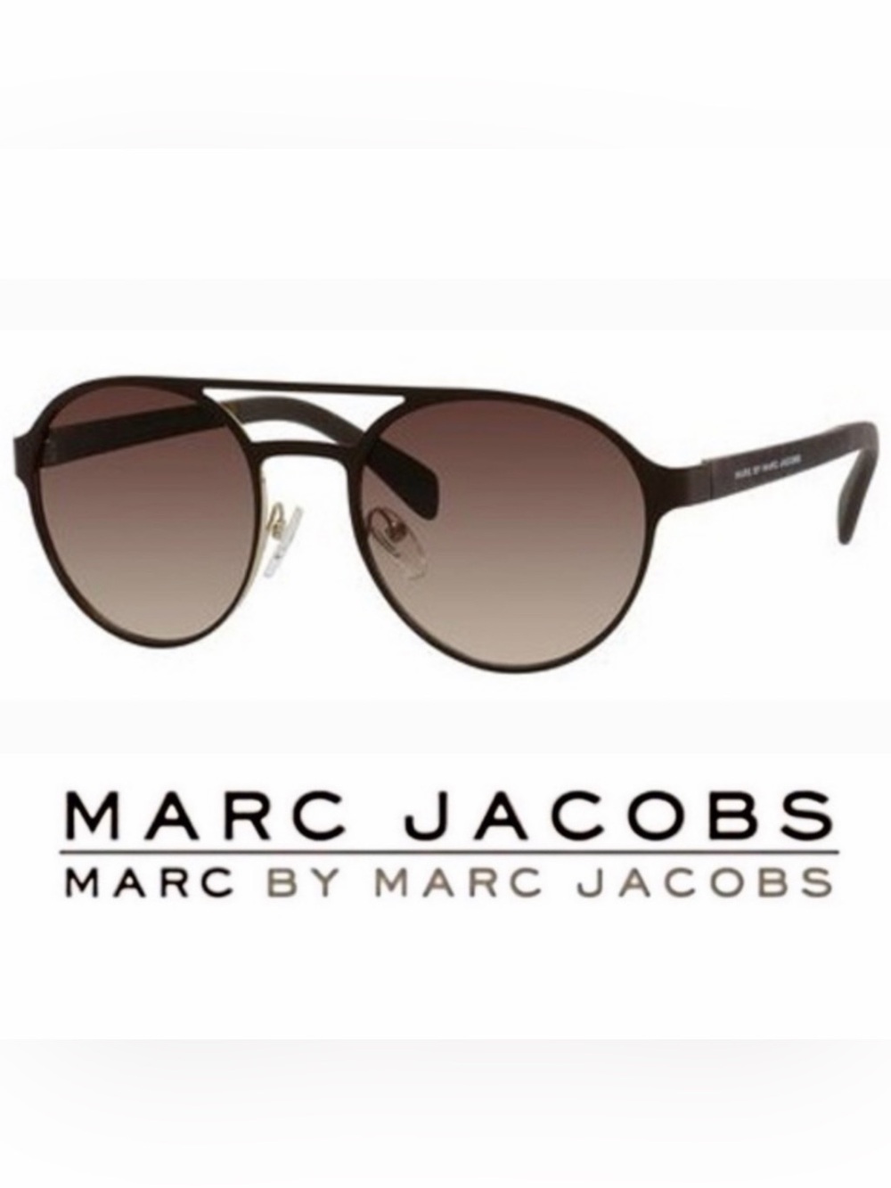 Marc Jacobs Brown Gradient Double-Bridge Aviator Sunglasses